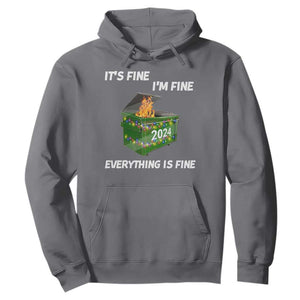 Funny It's Fine I'm Everything Is Fine 2024 Hoodie Lil Dumpster Fire TS11 Charcoal Print Your Wear