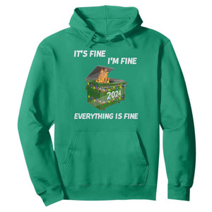 Funny It's Fine I'm Everything Is Fine 2024 Hoodie Lil Dumpster Fire TS11 Irish Green Print Your Wear
