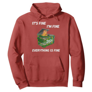 Funny It's Fine I'm Everything Is Fine 2024 Hoodie Lil Dumpster Fire TS11 Red Print Your Wear