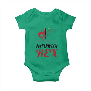 Kwanzaa Saurus Rex Kinara Candles Dinosaur T-rex African Heritage Baby Onesie TS11 Irish Green Print Your Wear