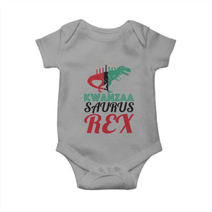 Kwanzaa Saurus Rex Kinara Candles Dinosaur T-rex African Heritage Baby Onesie TS11 Sport Gray Print Your Wear
