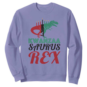 Kwanzaa Saurus Rex Kinara Candles Dinosaur T-rex African Heritage Sweatshirt TS11 Violet Print Your Wear