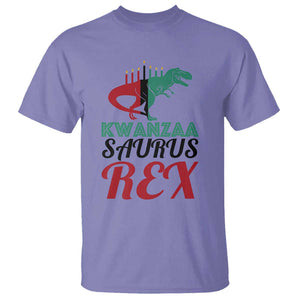 Kwanzaa Saurus Rex Kinara Candles Dinosaur T-rex African Heritage T Shirt TS11 Violet Print Your Wear