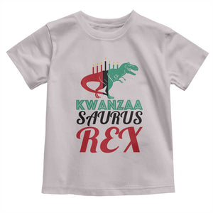 Kwanzaa Saurus Rex Kinara Candles Dinosaur T-rex African Heritage Toddler T Shirt TS11 Ice Gray Print Your Wear