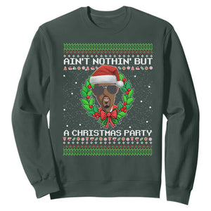 Funny Diddy Ain't Nothin' But A Christmas Party Sweatshirt TS11 Dark Forest Green Print Your Wear