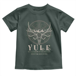 Yule Pagan Toddler T Shirt Reflection Instrospection Rebirth Awakening TS11 Dark Forest Green Print Your Wear