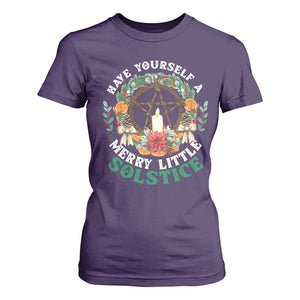 Have Yourself A Merry Little Solstice T Shirt For Women Pagan Pentagram Christmas Wreath TS11 Purple Print Your Wear