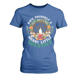 Have Yourself A Merry Little Solstice T Shirt For Women Pagan Pentagram Christmas Wreath TS11 Royal Blue Print Your Wear