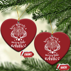 Yule Pagan Christmas Ornament Have Yourself A Merry Little Solstice Vintage Pentagram TS11 Heart Red Print Your Wear