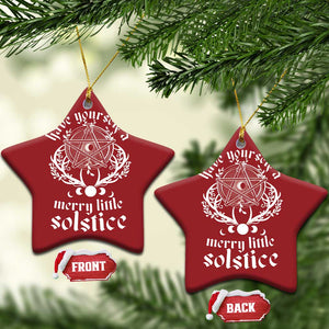 Yule Pagan Christmas Ornament Have Yourself A Merry Little Solstice Vintage Pentagram TS11 Star Red Print Your Wear