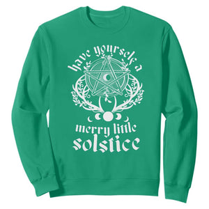 Yule Pagan Sweatshirt Have Yourself A Merry Little Solstice Vintage Pentagram TS11 Irish Green Print Your Wear
