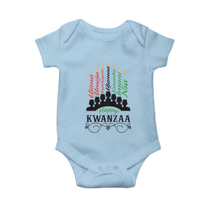 Happy Kwanzaa The 7 Principles African Nguzo Saba Kinara Candles Baby Onesie TS11 Light Blue Print Your Wear