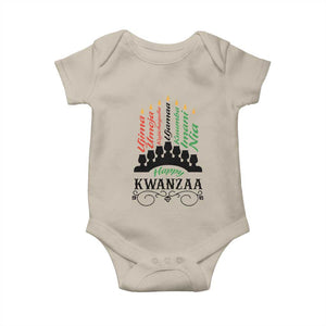 Happy Kwanzaa The 7 Principles African Nguzo Saba Kinara Candles Baby Onesie TS11 Sand Print Your Wear