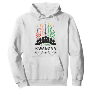 Happy Kwanzaa The 7 Principles African Nguzo Saba Kinara Candles Hoodie TS11 White Print Your Wear
