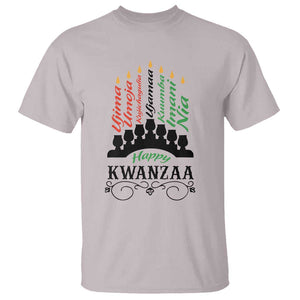 Happy Kwanzaa The 7 Principles African Nguzo Saba Kinara Candles T Shirt TS11 Ice Gray Print Your Wear