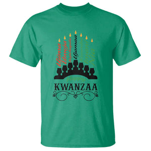 Happy Kwanzaa The 7 Principles African Nguzo Saba Kinara Candles T Shirt TS11 Irish Green Print Your Wear