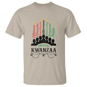 Happy Kwanzaa The 7 Principles African Nguzo Saba Kinara Candles T Shirt TS11 Sand Print Your Wear