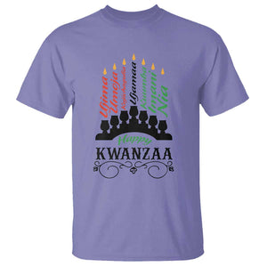 Happy Kwanzaa The 7 Principles African Nguzo Saba Kinara Candles T Shirt TS11 Violet Print Your Wear