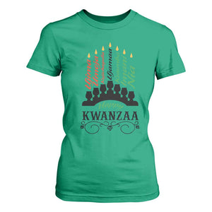 Happy Kwanzaa The 7 Principles African Nguzo Saba Kinara Candles T Shirt For Women TS11 Irish Green Print Your Wear