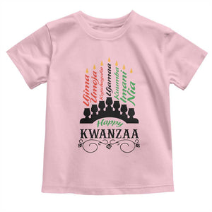 Happy Kwanzaa The 7 Principles African Nguzo Saba Kinara Candles Toddler T Shirt TS11 Light Pink Print Your Wear