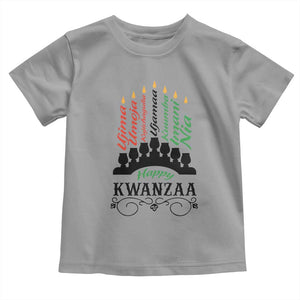 Happy Kwanzaa The 7 Principles African Nguzo Saba Kinara Candles Toddler T Shirt TS11 Sport Gray Print Your Wear