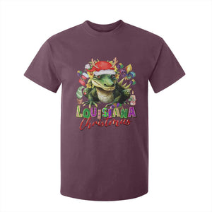 Funny Cajun Louisiana Christmas Santa's Alligator T Shirt For Kid TS11 Maroon Print Your Wear