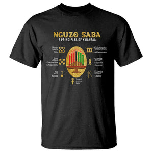 Nguzo Saba Symbols The 7 Principles Of Kwanzaa Kinara Candles T Shirt TS11 Black Print Your Wear