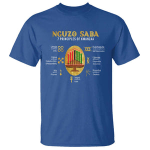 Nguzo Saba Symbols The 7 Principles Of Kwanzaa Kinara Candles T Shirt TS11 Royal Blue Print Your Wear