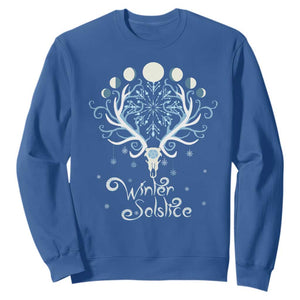 Winter Solstice Yule Pagan Christmas Reindeer Sweatshirt TS11 Royal Blue Print Your Wear