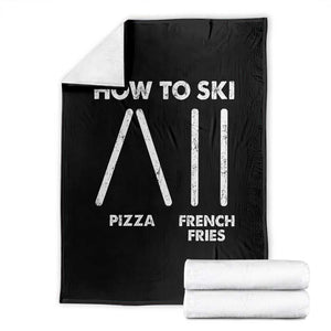 Funny Skiing Instructor Throw Blanket How To Ski Food Lover Winter Sport TS11 Black Print Your Wear