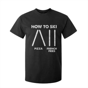 Funny Skiing Instructor T Shirt For Kid How To Ski Food Lover Winter Sport TS11 Black Print Your Wear