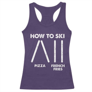 Funny Skiing Instructor Racerback Tank Top How To Ski Food Lover Winter Sport TS11 Purple Print Your Wear