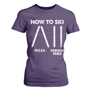 Funny Skiing Instructor T Shirt For Women How To Ski Food Lover Winter Sport TS11 Purple Print Your Wear