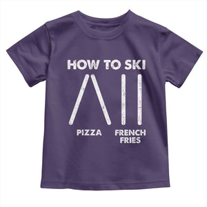 Funny Skiing Instructor Toddler T Shirt How To Ski Food Lover Winter Sport TS11 Purple Print Your Wear