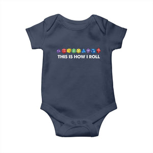 Funny Role Playing Tabletop Dice Baby Onesie This Is How I Roll TS11 Navy Print Your Wear