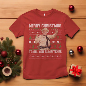 Merry Christmas To All You Sumbitches T Shirt Funny Smokey Xmas Movie The Bandit TS11 Red Print Your Wear