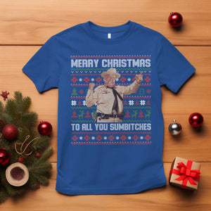 Merry Christmas To All You Sumbitches T Shirt Funny Smokey Xmas Movie The Bandit TS11 Royal Blue Print Your Wear