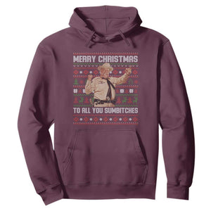 Merry Christmas To All You Sumbitches Hoodie Funny Smokey Xmas Movie The Bandit TS11 Maroon Print Your Wear