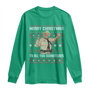 Merry Christmas To All You Sumbitches Long Sleeve Shirt Funny Smokey Xmas Movie The Bandit TS11 Irish Green Print Your Wear