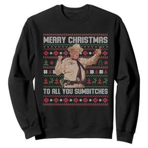 Merry Christmas To All You Sumbitches Sweatshirt Funny Smokey Xmas Movie The Bandit TS11 Black Print Your Wear