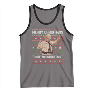 Merry Christmas To All You Sumbitches Tank Top Funny Smokey Xmas Movie The Bandit TS11 Deep Heather Black Print Your Wear
