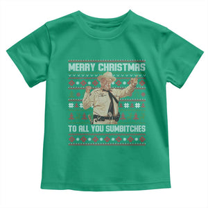 Merry Christmas To All You Sumbitches Toddler T Shirt Funny Smokey Xmas Movie The Bandit TS11 Irish Green Print Your Wear