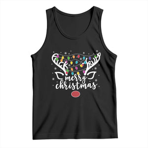 Funny Subtle Trump Xmas Hidden Message Merry Christmas Reindeer Tank Top - Print Your Wear