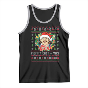 Funny Chit Christmas Tank Top Merry Chit Mas Do It Lady Xmas Wreath TS11 Black Athletic Heather Print Your Wear