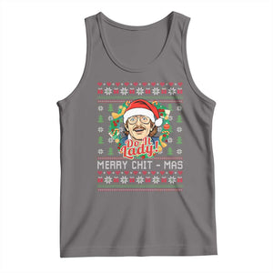 Funny Chit Christmas Tank Top Merry Chit Mas Do It Lady Xmas Wreath - Print Your Wear