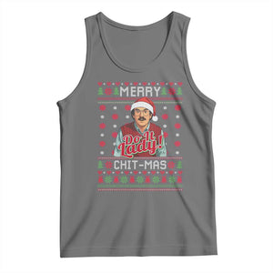 Funny Chit Christmas Tank Top Merry Chit Mas Do It Lady Ugly Xmas TS11 Black Heather Print Your Wear