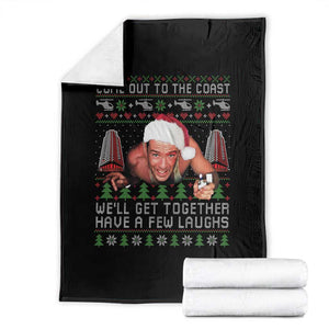 Funny Nakatomi Plaza Christmas Throw Blanket Come Out To The Coast John Xmas 80's Die Movie TS11 Black Print Your Wear