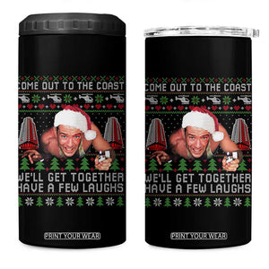Funny Nakatomi Plaza Christmas 4 in 1 Can Cooler Tumbler Come Out To The Coast John Xmas 80's Die Movie TS11 One Size: 16 oz Black Print Your Wear