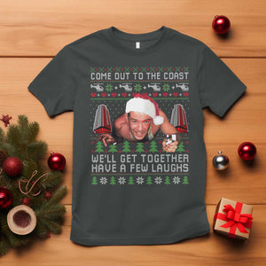 Funny Nakatomi Plaza Christmas T Shirt Come Out To The Coast John Xmas 80's Die Movie TS11 Dark Heather Print Your Wear