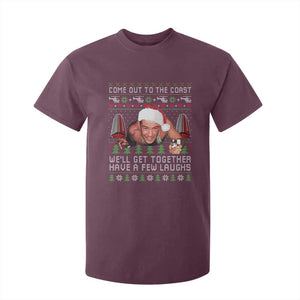 Funny Nakatomi Plaza Christmas T Shirt For Kid Come Out To The Coast John Xmas 80's Die Movie TS11 Maroon Print Your Wear
